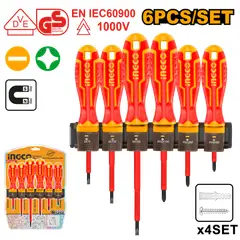 INGCO - Set Destornilladores Electricos Aislado 6pcs Hkisd0608