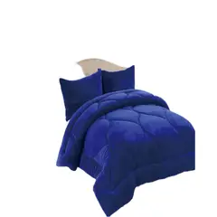 GENERICO - CUBRECAMA DE INVIERNO PLAZA Y MEDIA AZUL