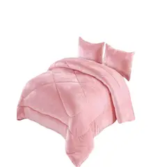 GENERICO - CUBRECAMA DE INVIERNO PLAZA Y MEDIA ROSADO