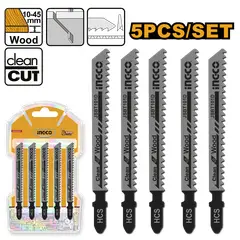 INGCO - Set 5 Hojas Para Sierra Caladora Madera 74 Mm Hcs 6tpi