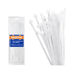 WADFOW - Set De 100 Amarras Plasticas 4,8x300 Mm 22 Kg Blanco