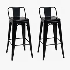 MOBOI - Pack 2 Taburetes Tolix Clasico Negro 66cm