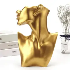 GENERICO - Escultura Decorativa Mujer Nórdica Dorada Una Pieza de Arte Dorado