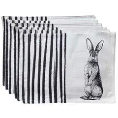 GENERICO - Set 6 Individuales de Lino 35x45 Repelente a Liquido - antimancha 09