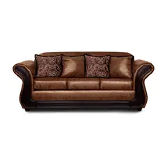 ADONIS LEUDH - Sofá 3 Personas Palermo Envejecido Extra Grande Terracota Con Pelitos.