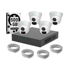UNIARCH - Kit 4 Camaras Domo Ir Poe Audio 2mp Dd 500gb