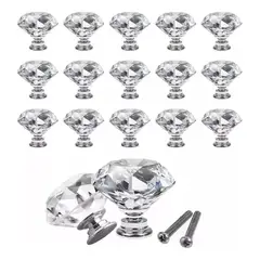 MUNDO MAGIA - Mango De Cristal Con Forma De Diamante Para Cajones Armarios