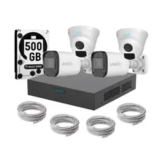 UNIARCH - Kit 4 Camaras Ir Poe Audio 2mp Dd 500gb