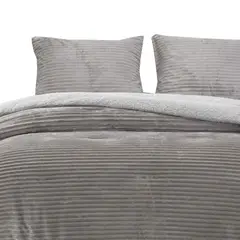 DIB - Cobertor Reversible Sherpa 2 Plazas Cotelón Gris