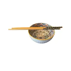 MAILYDEAS HOGAR Y MAS - Set de 2 Bowl de cerámica con palillos