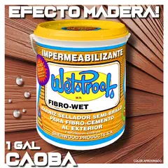 WETPROOF - BARNIZ FIBROCEMENTO SIDING IMPERMEABLE WET PROOF® FIBROWET CAOBA 1 GAL