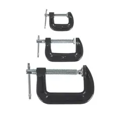 GENERICO - Juego De Abrazaderas Tipo C 3 Piezas En Acero Al Carbono