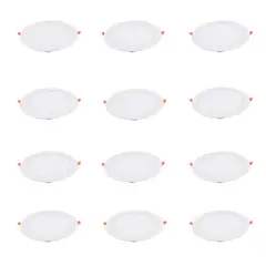 GENERICO - 12 Focos Panel Led 6W Redondo Embutido 220V Luz Neutra