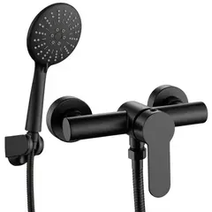 DICAS - Llave Monomando Ducha Negra Con Accesorios Ferretools