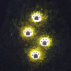 GENERICO - Patita Perro Solar - 4 Unidades Luz Cálida IP65