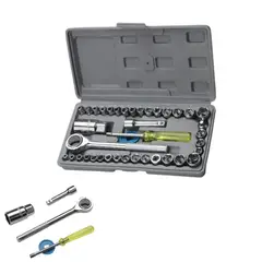 GENERICO - Juego Dados Chicharra 40 Piezas 1/4 Y 3/8 Autos Bici Motos