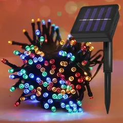 GENERICO - Cadena de Luces Decorativa Solar Multicolor - 100 Luces 12 m IP 65 Luz