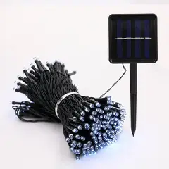 GENERICO - Cadena de Luces Decorativa Solar Luz Fría - 200 Luces 20 m IP 65