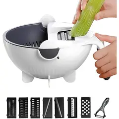 BELIDASHOP - Rallador Cortador Rebanador Giratorio Para Verduras 9 En 1