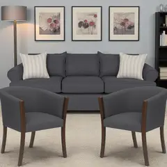 SITIAL HOME - Juego Living 311 Pastora Marengo sofa 3 cuerpos resortes + 2 sitiales