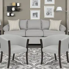 SITIAL HOME - Juego Living 311 Pastora gris cl sofa 3 cuerpos resortes + 2 sitiales