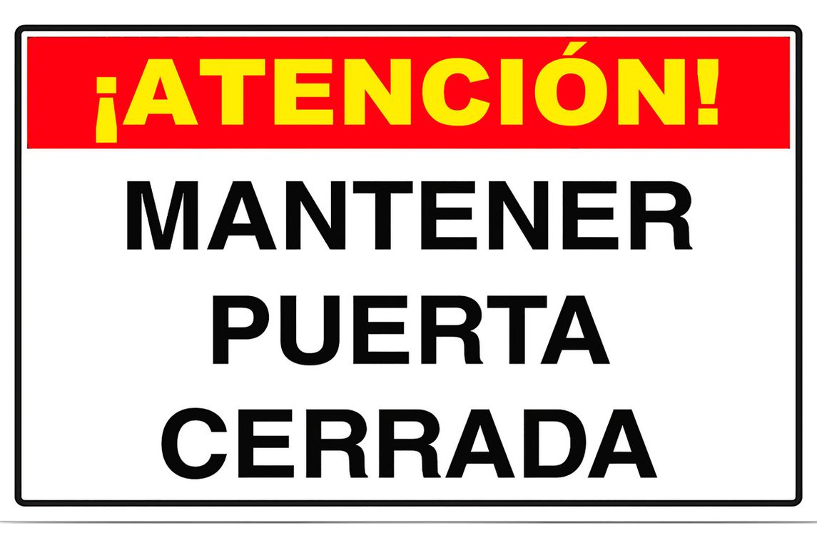 30x40cm Señal De Advertencia Mantener Puerta Cerrada Oficina