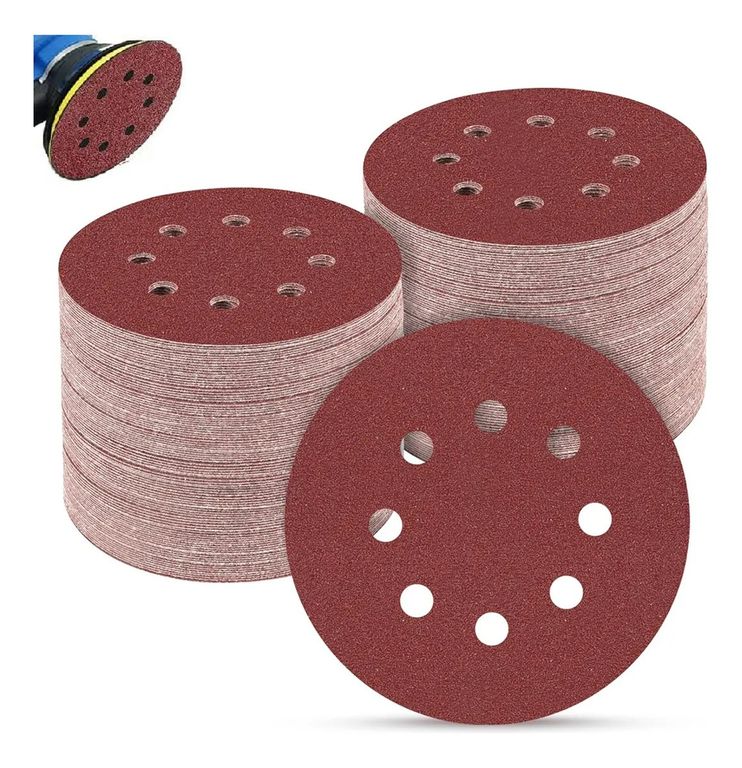 150 Disco De Lijas Con Velcro 8 Agujeros 5'' 125mm P60-600