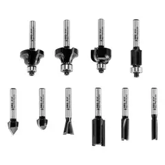 STANLEY - Set 10 Fresas Vástago 1/4 Sta80000.- E.o