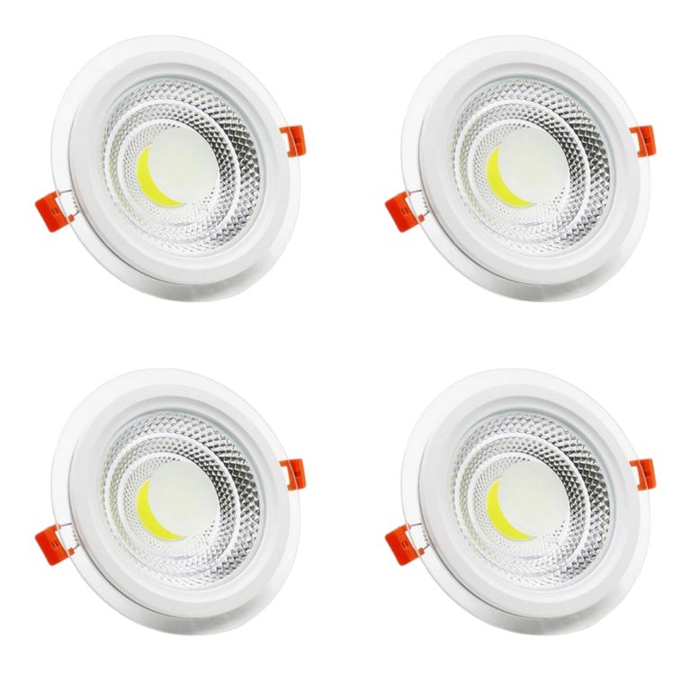 4 Paneles Redondos Embutidos 6W Luz Cálida, Neutra y Fría