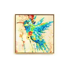 TERRA ESTILO - Cuadro Óleo de Colibrí Colorido Decorativo