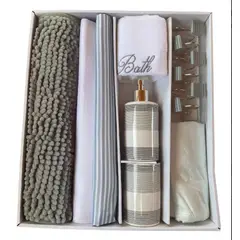 DORAL - Set De Baño Ema 18 Piezas Marca Verde Gris Visión