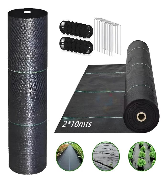 Malla Antimaleza 2x10mts +15 Clavos En U + 15 Espaciador a $14.590