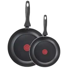 TEFAL - Set de 2 Sartenes 24 y 30 Cm Color Negro Marca Francesa