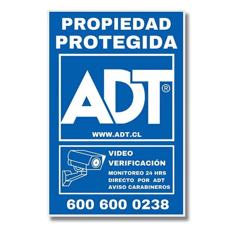 Aviso En Base Aluminio Disuasiva Adt