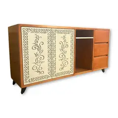 GENERICO - Rack para TV tallado modelo Flor