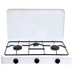 GENERICO - Cocinilla a Gas Encimera 3 Quemadores con tapa