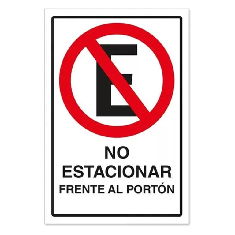 Aviso No Estacionar sobre base metalica 20x30 cms