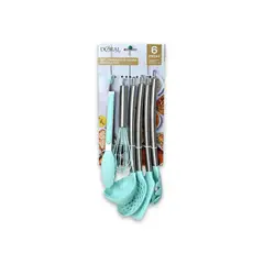 DORAL - Set De Cocina Utensilio Silicona 6 Piezas TURQUESA