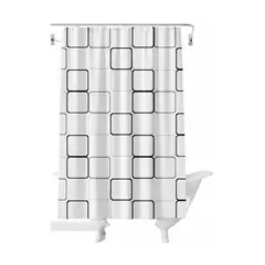 GENERICO - Cortina De Baño Lavable Tela Poliestér 180180cm Impermeable