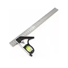 GENERICO - Escuadra Profesional Ajustable Con Nivel Combinada 300mm 12