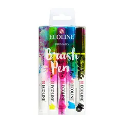 Royal Talens - Set Plumones Punta Pincel Ecoline (5 Colores Primarios)