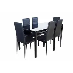 GENERICO - Juego De Comedor 6 Sillas Color Negro