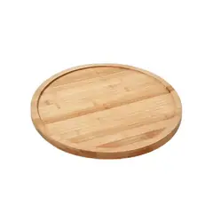 PASTELERIUS - Bandeja Bambu Bandejas Para Servir Bandeja Redonda Tabla 24cm