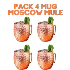 GO BARMAN - Pack 4 Moscow Mule Mug 500cc Cobre