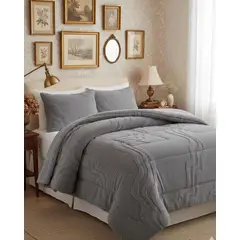 GENERICO - CUBRECAMA DISEÑO CON CHIPORRO SUPER KING 250 CM X 270 CM GRIS