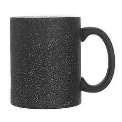 GENERICO - Sublimacion Tazon Magico Negro brillante con glitter 11 Onza