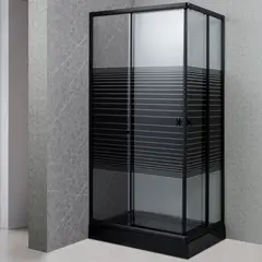 JOYTEK - Shower Rectangular Strava Negro 100x70x198cm Incluye Receptáculo