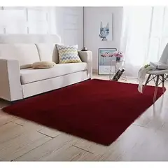 ATLAS - Alfombras Peludas 200x240 Burdeo