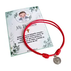 GENERICO - Recuerdos Encintados Bautizo 12 Pulseras Bautismo + Tarjetas