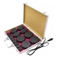 GENERICO - Set de Terapia de Masaje con Calentador y 16 Piedras